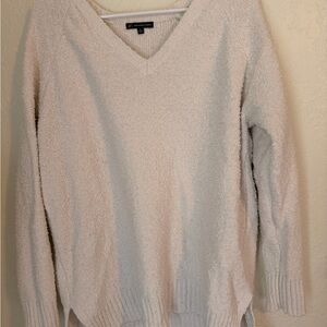 Adrianna Papell Cream V-Neck Sweater